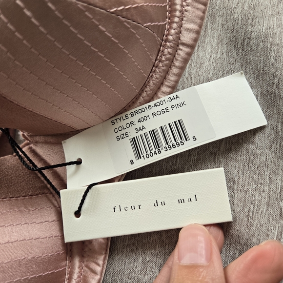 Fleur du Mal Pink and Black Bra - Picture 2 of 3